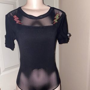 Black Mesh Body Suit
